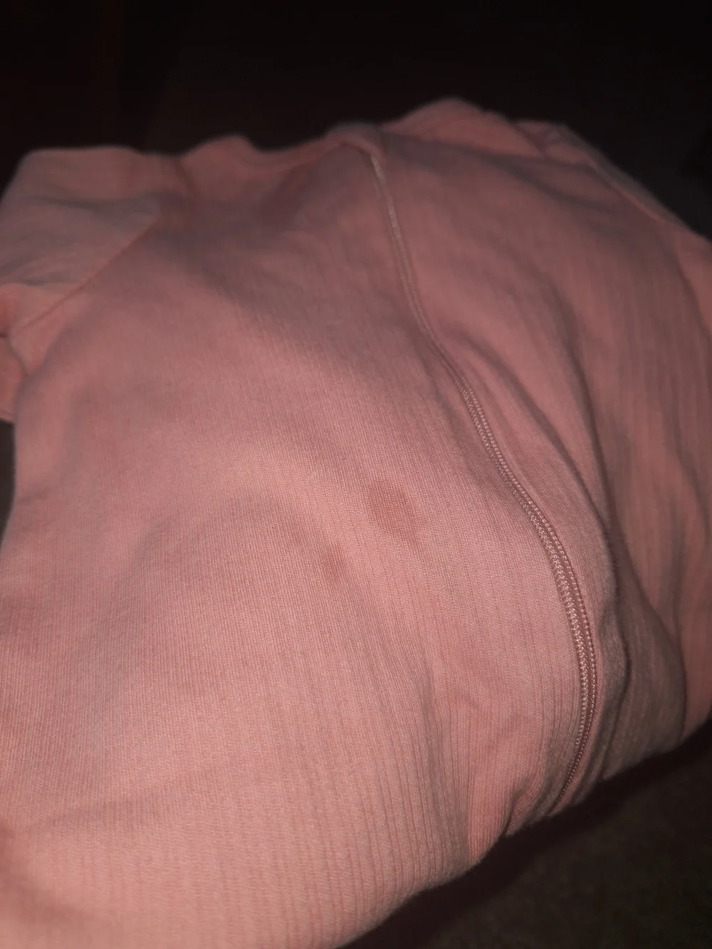 wonder nation Ribbed Long-Sleeve Footed One-Piece in Dusty Pink